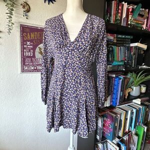 Zara Size Medium Purple floral mini dress